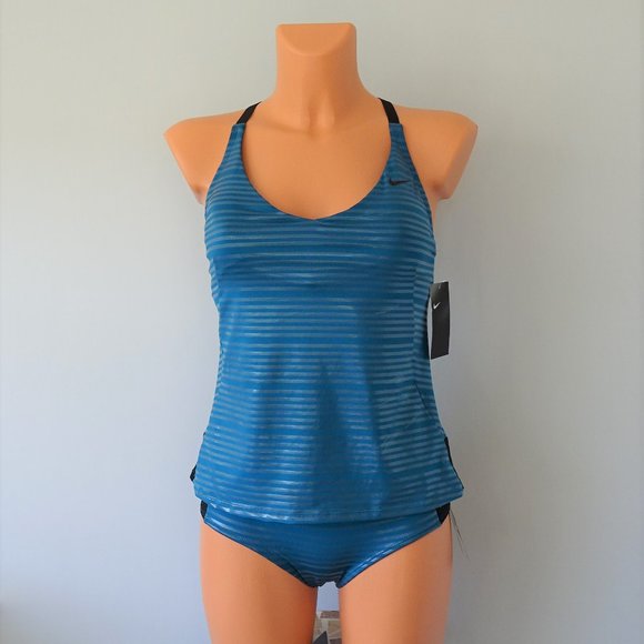 Nike Other - Nike 2 Piece Shine Stripe Active Tankini Set NWT
